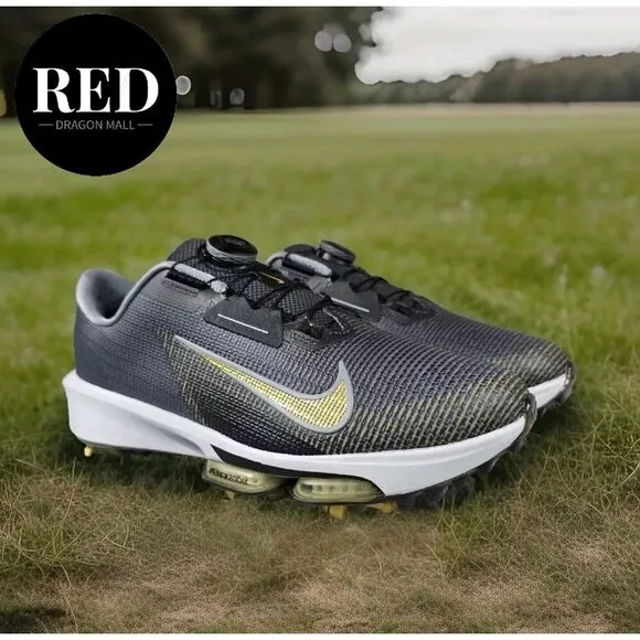 Nike Infinity Tour BOA 2 Black Gray Gold Golf Cleats FN6730-003 - Men's Size 12