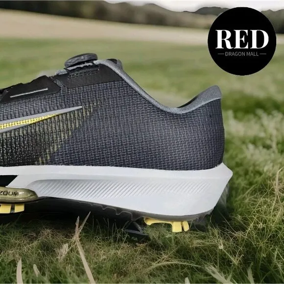 Nike Infinity Tour BOA 2 Black Gray Gold Golf Cleats FN6730-003 - Men's Size 12