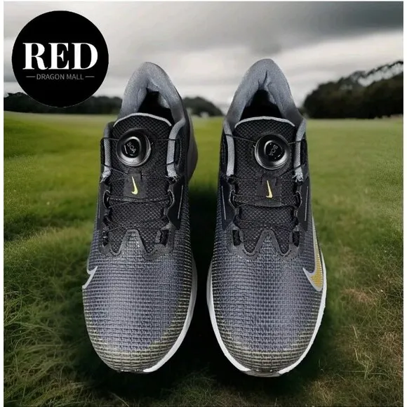 Nike Infinity Tour BOA 2 Black Gray Gold Golf Cleats FN6730-003 - Men's Size 12