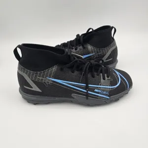 Nike Jr. Mercurial Superfly 8 Academy TF Black/Blue Soccer Shoes