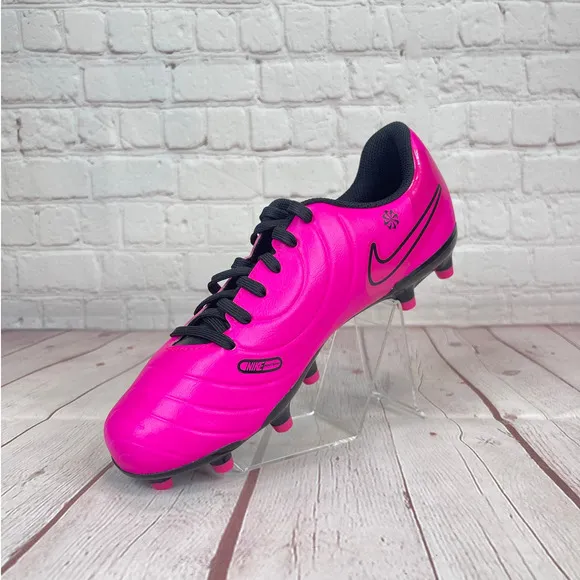Nike JR Tiempo Legend 10 Club Pink Black Soccer Cleats Youth Sz 5Y (DV4352-600)