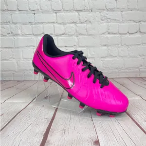 Nike JR Tiempo Legend 10 Club Pink Black Soccer Cleats Youth Sz 5Y (DV4352-600)