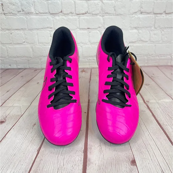 Nike JR Tiempo Legend 10 Club Pink Black Soccer Cleats Youth Sz 5Y (DV4352-600)