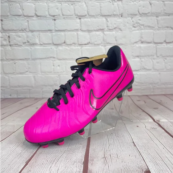 Nike JR Tiempo Legend 10 Club Pink Black Soccer Cleats Youth Sz 5Y (DV4352-600)
