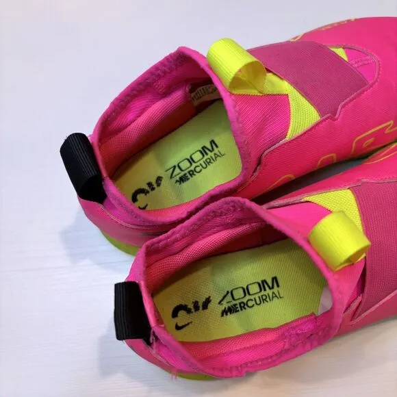Nike Jr Zoom Vapor 15 Academy IC Neon Pink‎ Soccer Shoes US Size 5.5Y DJ5619-605