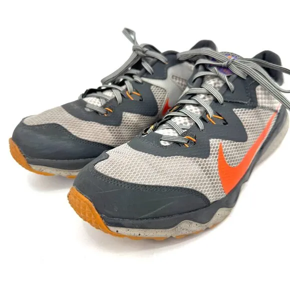 NIKE Juniper Trail Running Shoes Cobblestone Rush Orange Black Gray Size 14