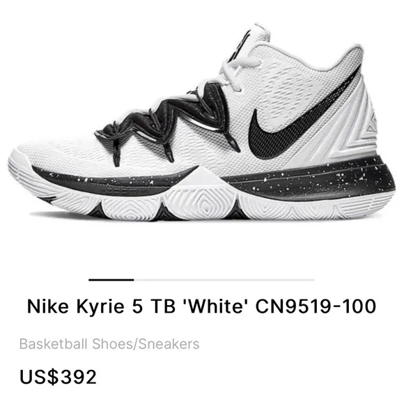 Nike Kyrie 5 TB White Black CN9519-100 men’s 8.5 basketball sneakers shoes Oreo