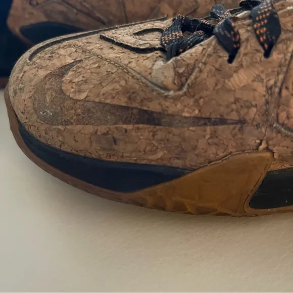 Nike LeBron 12 EXT Cork 2015 Gold Swoosh “King’s Court” Basketball Shoes-Size 10