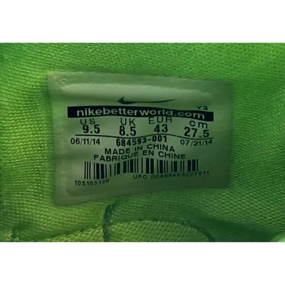 Nike Lebron 12 Mens Basketball Shoes Gray/Volt Size 9.5 US