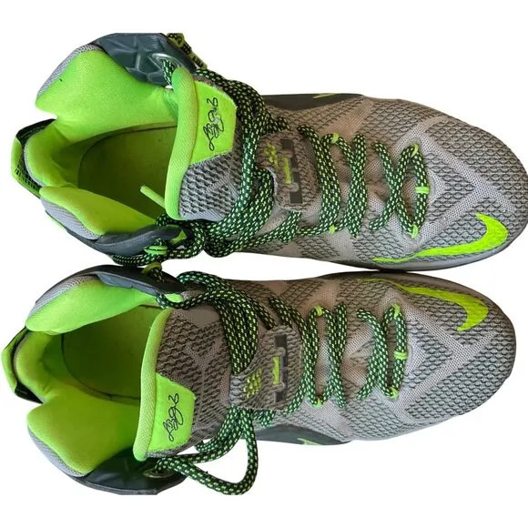 Nike Lebron 12 Mens Basketball Shoes Gray/Volt Size 9.5 US