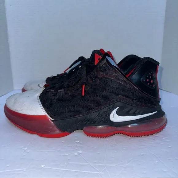 Nike LeBron XIX 19 Low Bred DH1270-001 Black Red Basketball Shoes Men’s- Size 12