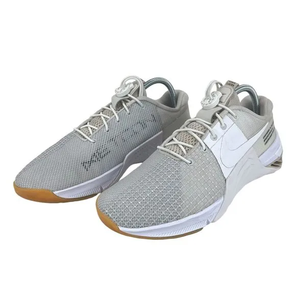 Nike | Men 9 | Metcon 8 Natural/White/Gray Lock Laces Gym Sneakers‎ Shoes