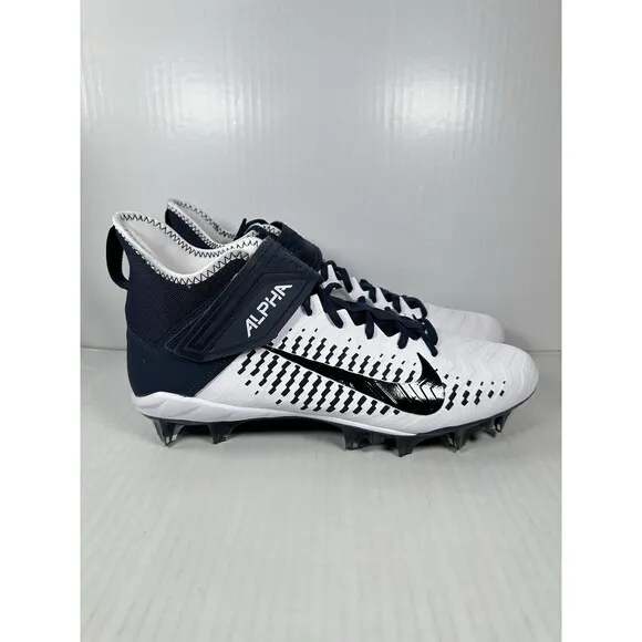 Nike Men’s 12 Alpha Menace Pro 2 MID Football Cleats BV3945-102 Navy White