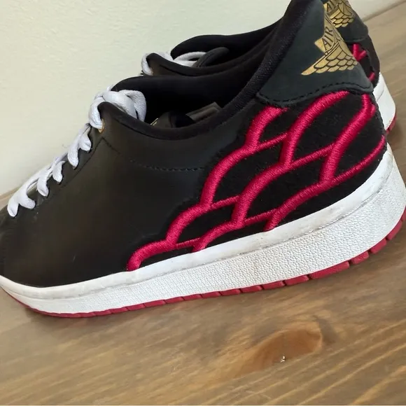 Nike‎ Men’s 8.5 Black Red Air Jordan 1 Centre Court Sneakers Tennis Shoes