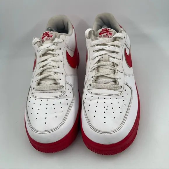 Nike Men’s Air Force 1 ‘07 University Red White Low Top Basketball Shoe- Size 11