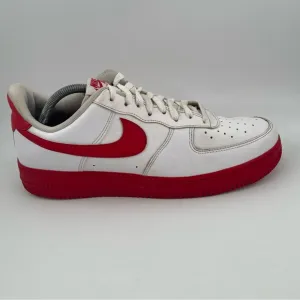 Nike Men’s Air Force 1 ‘07 University Red White Low Top Basketball Shoe- Size 11