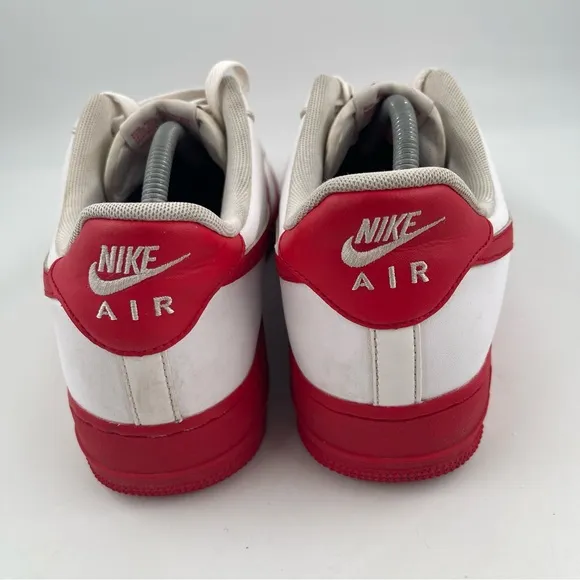 Nike Men’s Air Force 1 ‘07 University Red White Low Top Basketball Shoe- Size 11