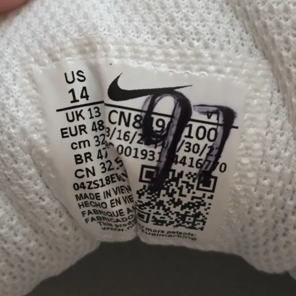 Nike Men's Air Max 90 White Sneaker Athletic Shoes Sz 14 CN8490-100