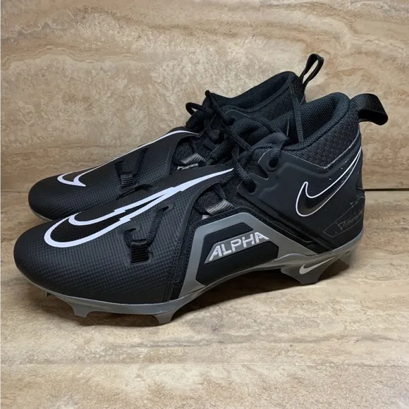 Nike Men's Alpha Menace Pro 3 Football Cleats Black Grey CT6649-010