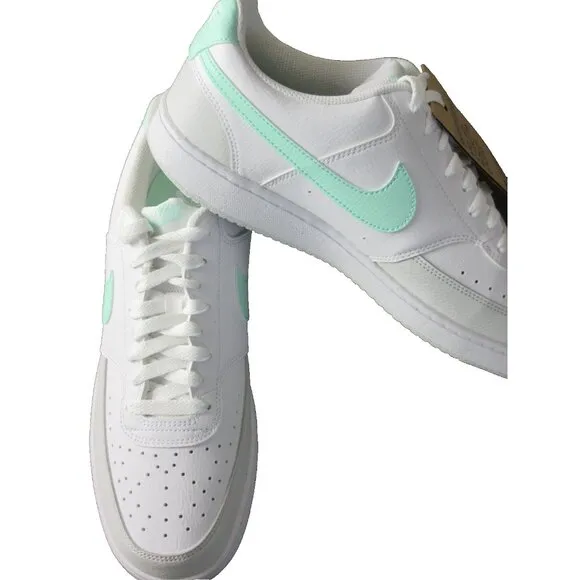 Nike Men's Court Vision Lo NN Leather Shoes White Mint Green Sizes NIB