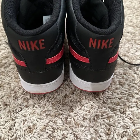 Nike Mens Court Vision Mid Bred Basketball Shoes US Size 12 Black/Red DM8682-001