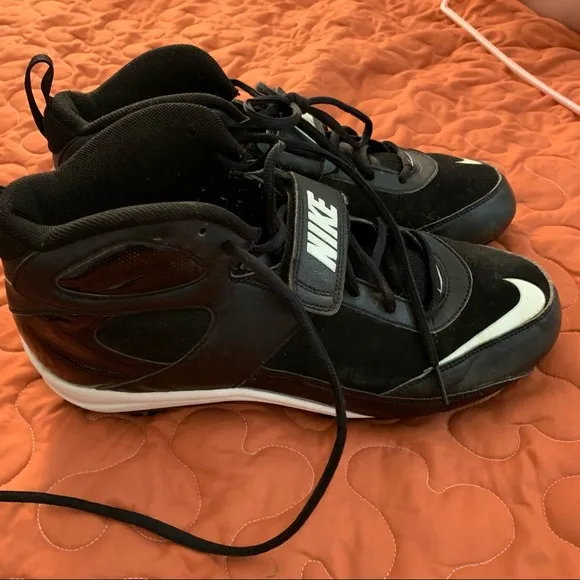 Nike Mens Football/Rugby Cleats black and Nike bag shoes 11.5