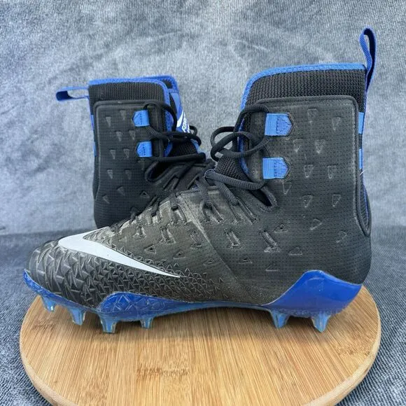 Nike Mens Force Savage Elite TD Size 11.5 Black Blue Football Cleats Shoes