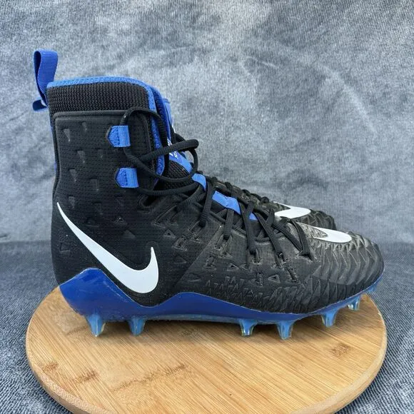 Nike Mens Force Savage Elite TD Size 11.5 Black Blue Football Cleats Shoes