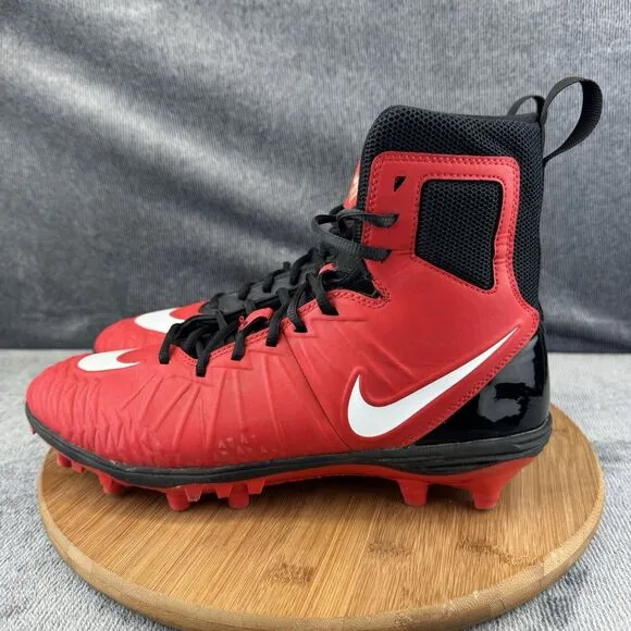 Nike Mens Force Savage Size 10 Cleats Red Black Football Training Shoes
