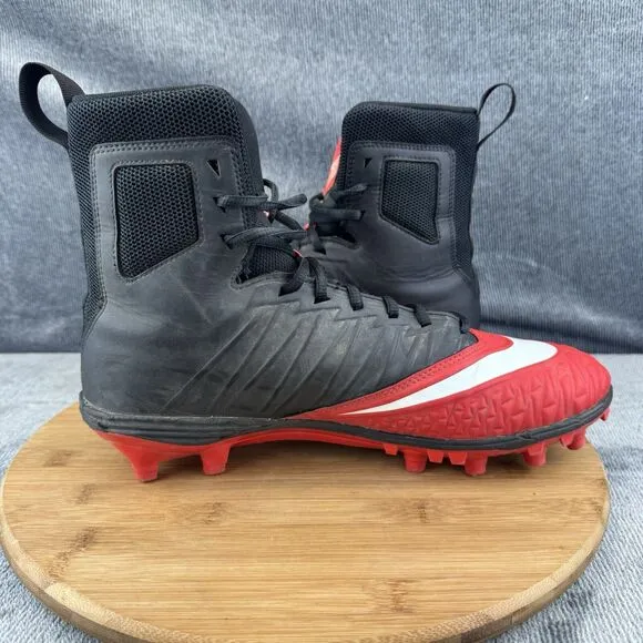 Nike Mens Force Savage Size 10 Cleats Red Black Football Training Shoes
