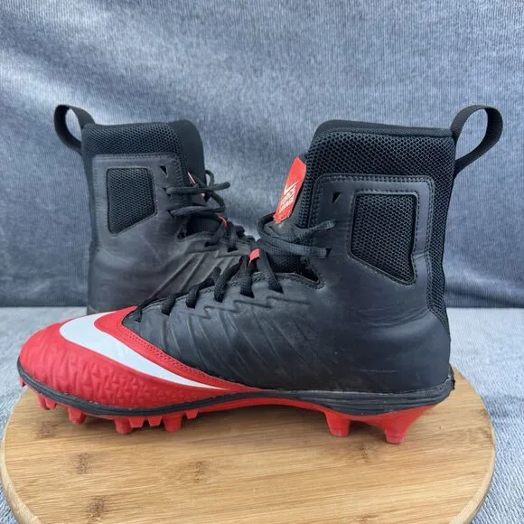 Nike Mens Force Savage Size 10 Cleats Red Black Football Training Shoes