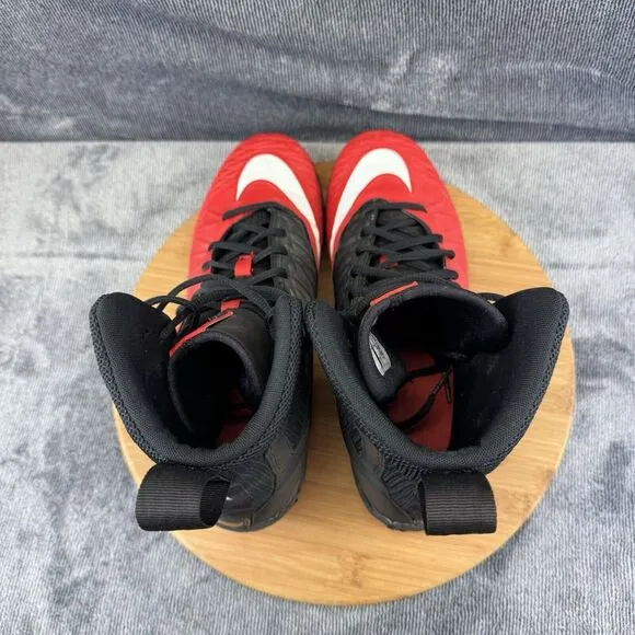 Nike Mens Force Savage Size 10 Cleats Red Black Football Training Shoes