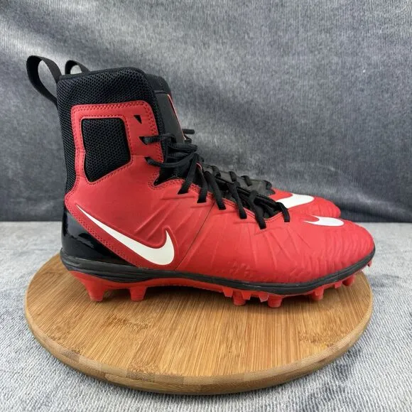 Nike Mens Force Savage Size 10 Cleats Red Black Football Training Shoes