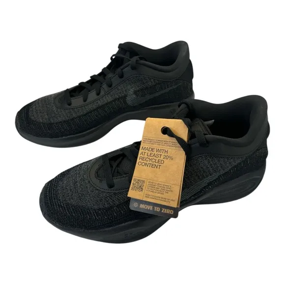 Nike Men's G.T. Hustle Academy Triple Black Athletic Basketball Sneakers Size 11