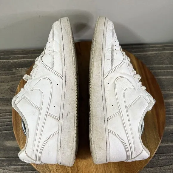 Nike Men's Size 10.5 Court Vision Low Triple White Sneakers Shoes CD5463-100
