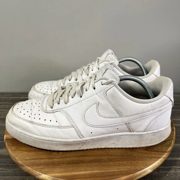 Nike Men's Size 10.5 Court Vision Low Triple White Sneakers Shoes CD5463-100