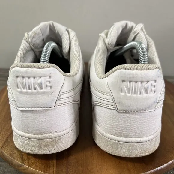 Nike Men's Size 10.5 Court Vision Low Triple White Sneakers Shoes CD5463-100