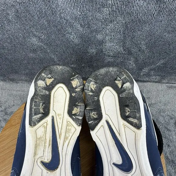 Nike Mens Soccer Size 10.5 Shoes Blue White Pitch Tongue Cover Boots 317087-411
