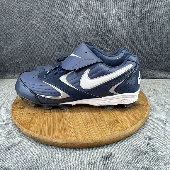 Nike Mens Soccer Size 10.5 Shoes Blue White Pitch Tongue Cover Boots 317087-411