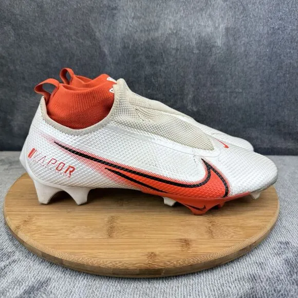 Nike Mens Vapor Edge Pro 360 CC6 Size 10.5 Cleats White Orange Football Sneakers