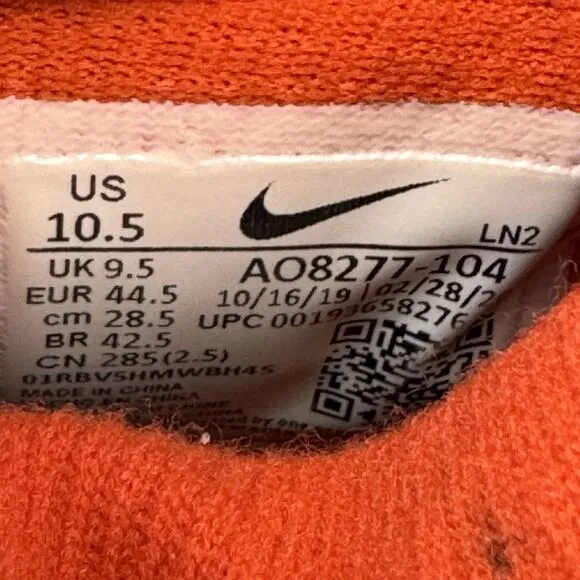 Nike Mens Vapor Edge Pro 360 CC6 Size 10.5 Cleats White Orange Football Sneakers