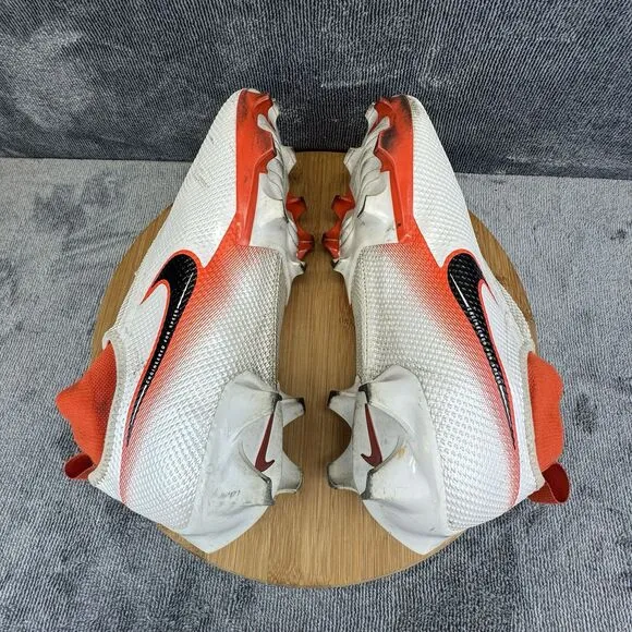 Nike Mens Vapor Edge Pro 360 CC6 Size 10.5 Cleats White Orange Football Sneakers