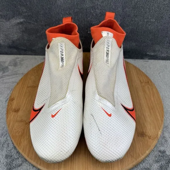 Nike Mens Vapor Edge Pro 360 CC6 Size 10.5 Cleats White Orange Football Sneakers