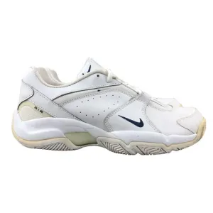 Nike Mens VTG Size 9 Air Supreme Court White Leather Lace-Up Sneakers 840048-143