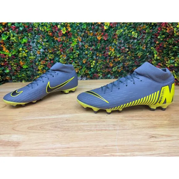 Nike Mercurial‎ Superfly 6 Academy FG Soccer Cleats Shoes Thunder Gray Yellow 8