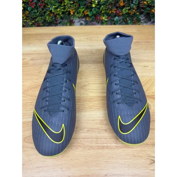 Nike Mercurial‎ Superfly 6 Academy FG Soccer Cleats Shoes Thunder Gray Yellow 8