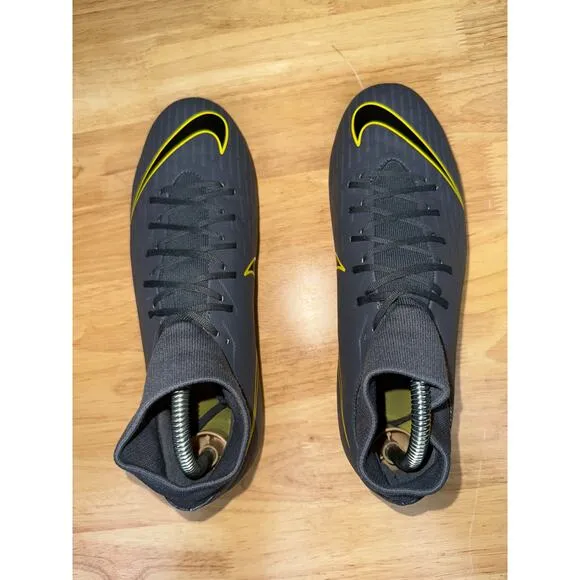 Nike Mercurial‎ Superfly 6 Academy FG Soccer Cleats Shoes Thunder Gray Yellow 8