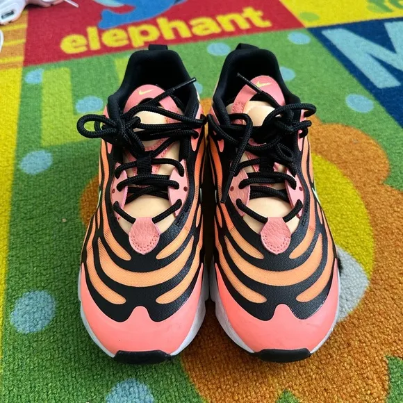 Nike Orange and Black Sneakers with Dynamic Design