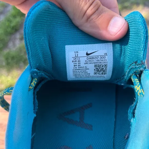 Nike Pegasus Trail Shoes Men’s Size 12 Mystic Teal Dark Smoke Grey 300