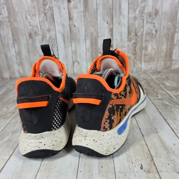 Nike PG 4 Basketball Shoes Orange Pixel Camo Zip Mens Size 10.5